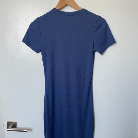 Lulu's, Like Minded Slate Blue Bodycon Midi Dress, Size S - Picture 3 of 4